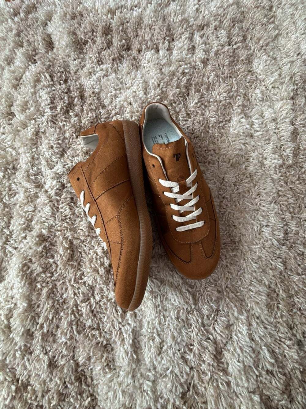 Thousand Fell Men's Military Cognac Suede-Touch Lace-Up Sneakers